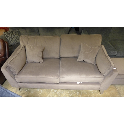 1497 - A Vincent mole plush upholstered three seater sofa with large footstool