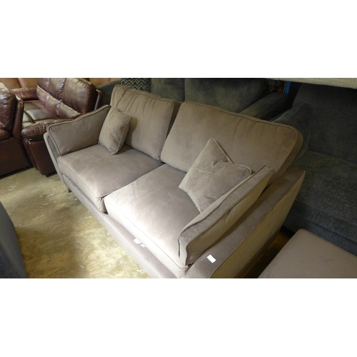 1497 - A Vincent mole plush upholstered three seater sofa with large footstool