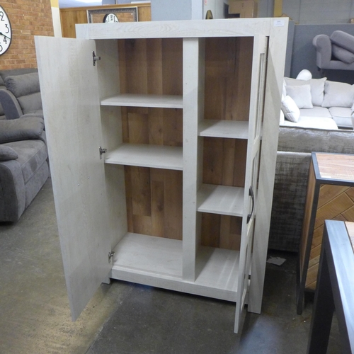 1541 - A white oak effect two door display cabinet