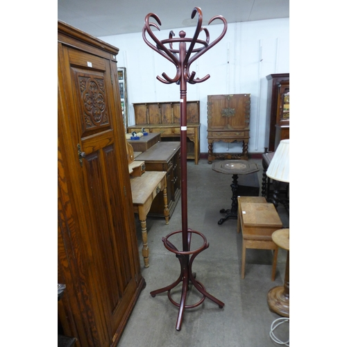 111 - A beech bentwood coatstand