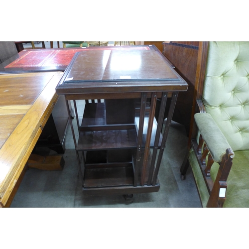 116 - An Edward VII mahogany revolving bookcase