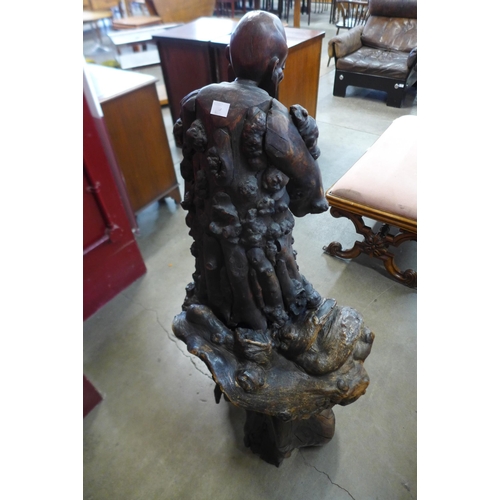 17 - A large Chinese root wood carving of a sage