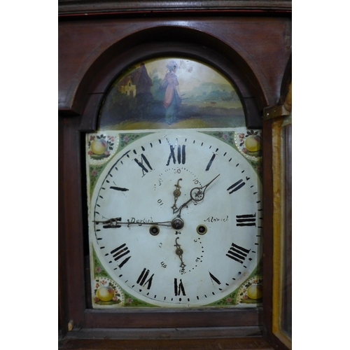 24 - A George III walnut longcase clock, with later painted dial