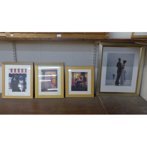 268 - Four Jack Vetriano prints, framed