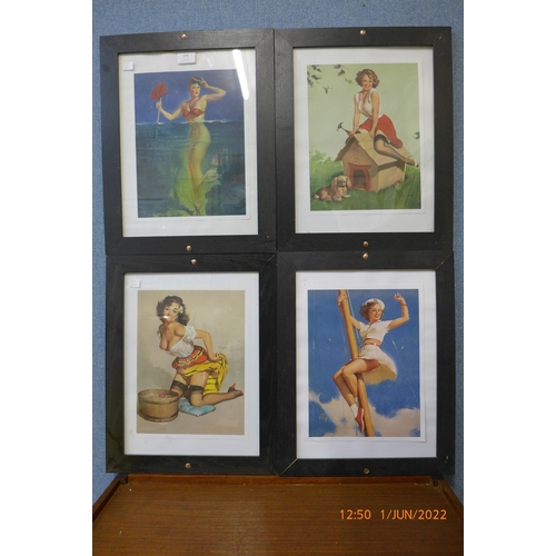 276 - A set of four Gil Elvgren prints, framed