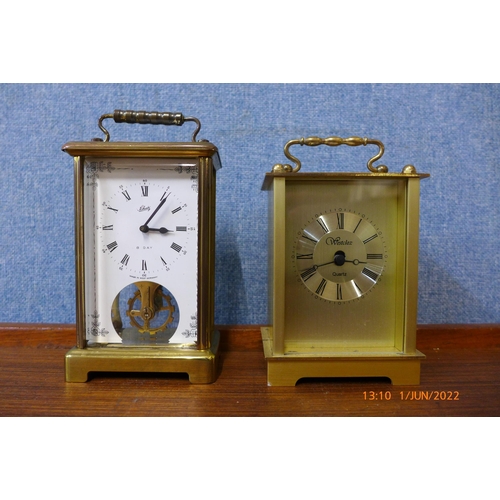 294 - A Schatz 8-day mantel clock and a Westclox quartz mantel clock