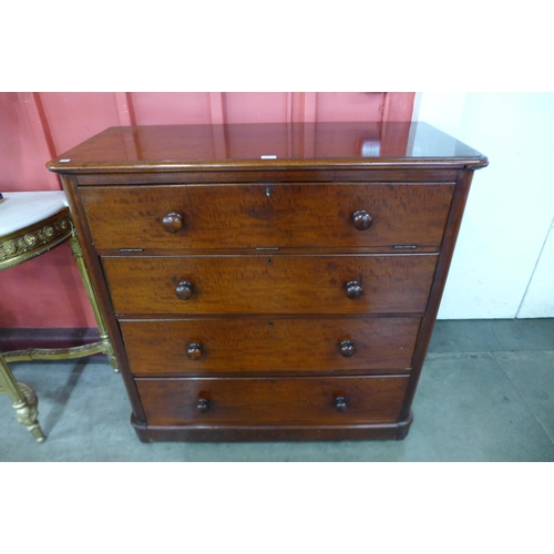 4 - A Victorian mahogany fitted chest of drawers