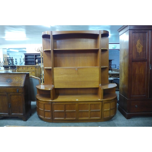 70 - A Nathan teak three piece wall unit