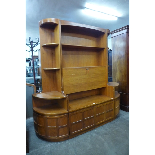 70 - A Nathan teak three piece wall unit