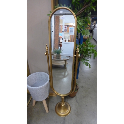 1339 - A gold framed cheval mirror