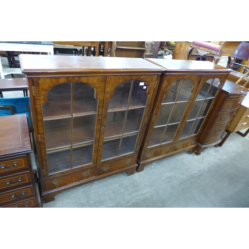 102 - A pair of figured walnut side cabinets