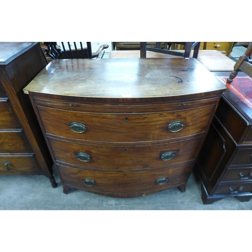 107 - A George III mahogany bow front chest of drawers