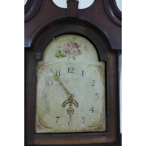 167 - A George III oak 30 hour longcase clock, a/f