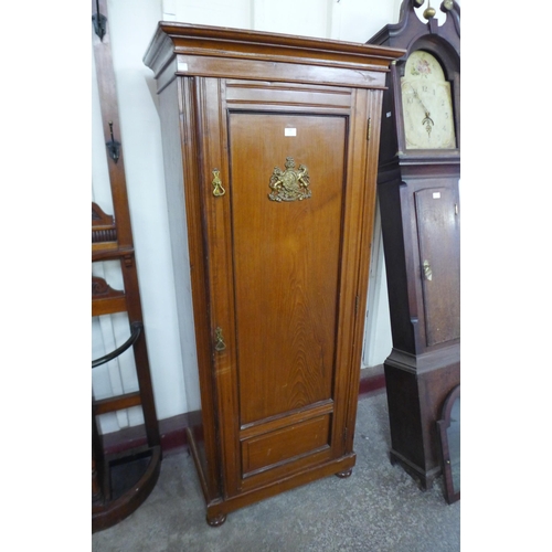 168 - A tall Victorian walnut safe cabinet, 177cms h, 75cms w, 50cms d