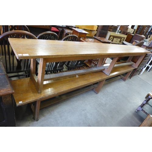 172 - A pair of oak school gymnasium benches