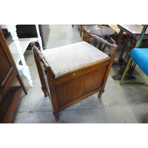 174 - An Edward VII mahogany piano stool