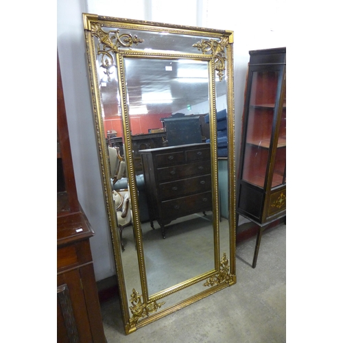 240 - A large French style gilt framed mirror, 182 x 91cms