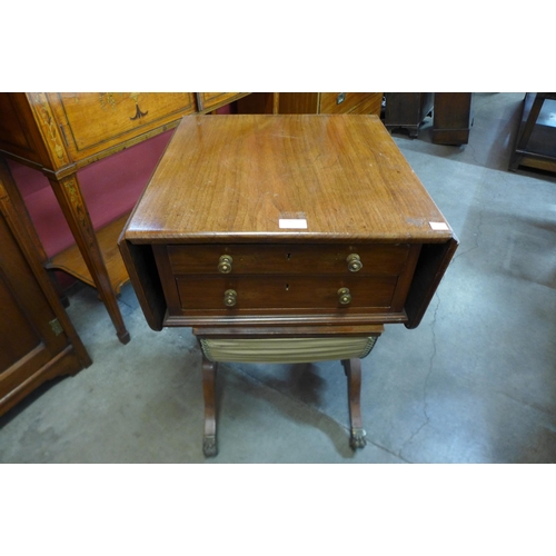 30 - A Regency mahogany drop-leaf lady's sewing table