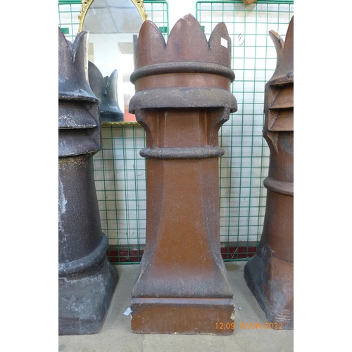 301 - A Victorian terracotta crown glazed chimney pot