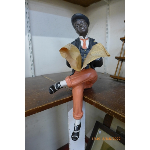 339 - A painted figure of a seated gentleman