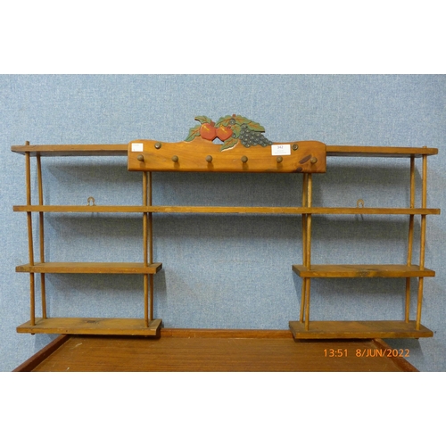 342 - A small pine wall shelf