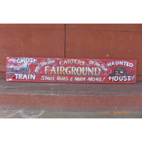 400 - A painted wooden Carters Fairground sign