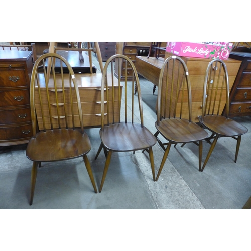 78 - A set of four Ercol Golden Dawn elm and beech Quaker chairs