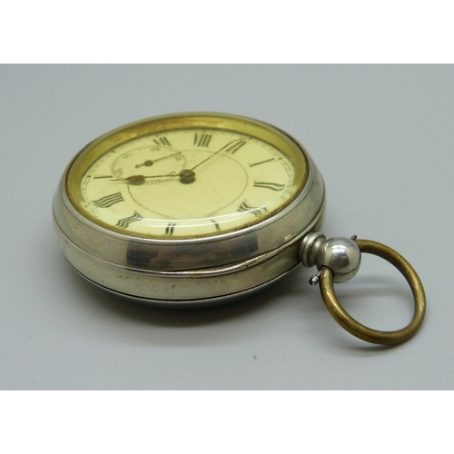 1002 - A pocket watch, the case marked Argentan