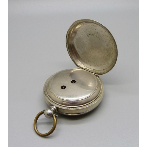 1002 - A pocket watch, the case marked Argentan