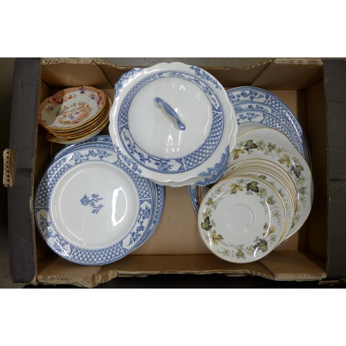 1047 - Tea and dinnerwares, Royal Doulton Larchmont, Johnson Bros The Exeter and an Oriental tea set **PLEA... 