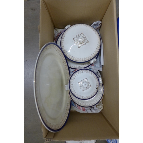 1051 - A collection of dinnerwares including Meir Works Longton Milan serving plates and two serving bowls ... 