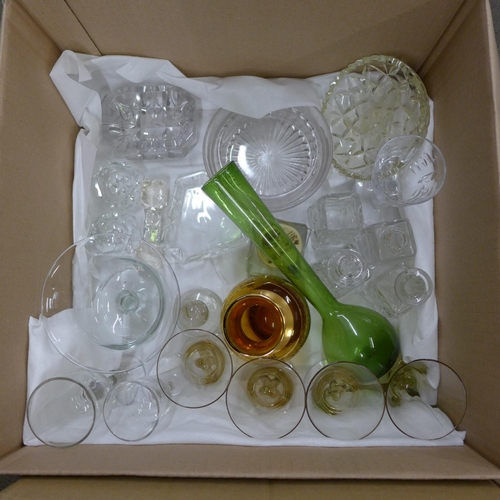 1052 - A large collection of glassware including coloured glass, drinking sets, bowls and trinket dishes **... 