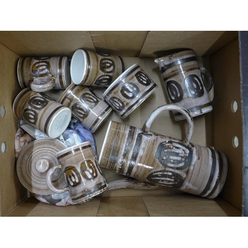 1054 - A Cinque Ports pottery coffee set, five setting with cream and sugar **PLEASE NOTE THIS LOT IS NOT E... 