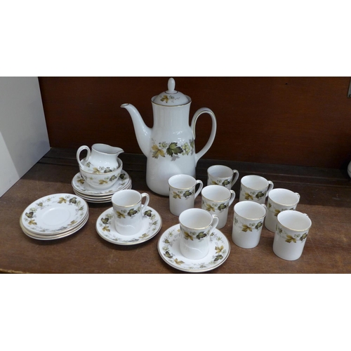 668 - A Royal Doulton Larchmont coffee set, including nine cups, nine saucers, a sugar bowl, milk jug and ... 