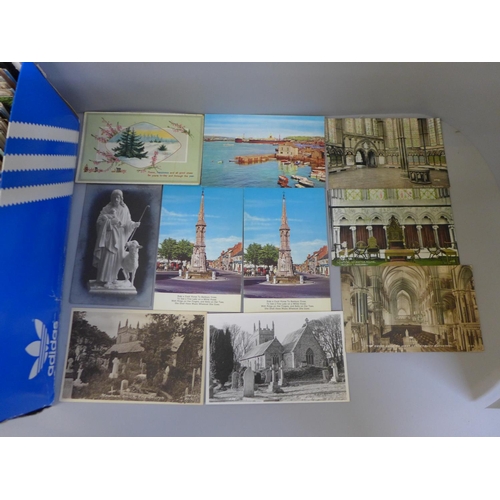 705 - A box of postcards, vintage to modern