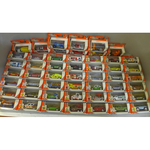 743 - Fify one Matchbox Hero City die cast model vehicles, boxed