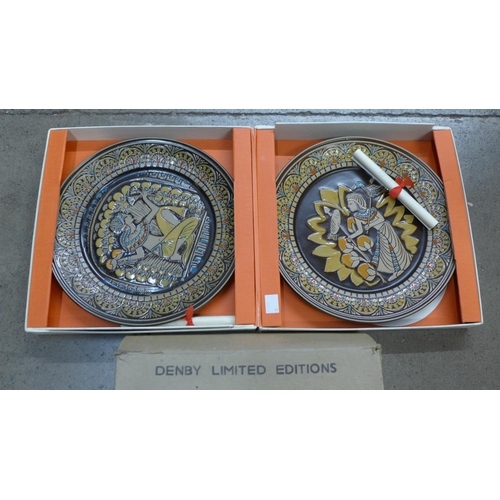 806 - A pair of Denby Egyptian plates, The King's Fisherman and the Queen's Handmaiden