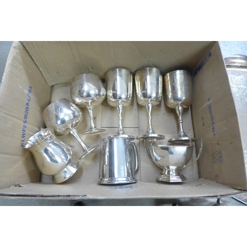 808 - A four piece silver plated tea service and other silver plate **PLEASE NOTE THIS LOT IS NOT ELIGIBLE... 