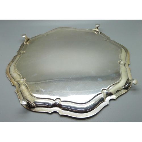 821 - A silver salver, Sheffield 1923, 857g, 30cm