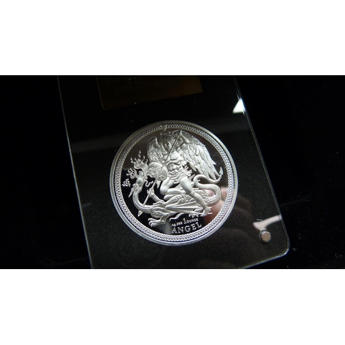 860 - A 2020 1oz The Anniversary Edition Silver Angel coin, cased