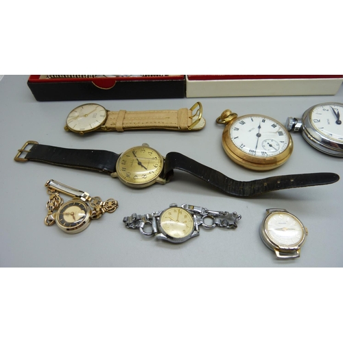 875 - Mechanical wristwatches and pocket watches, some a/f