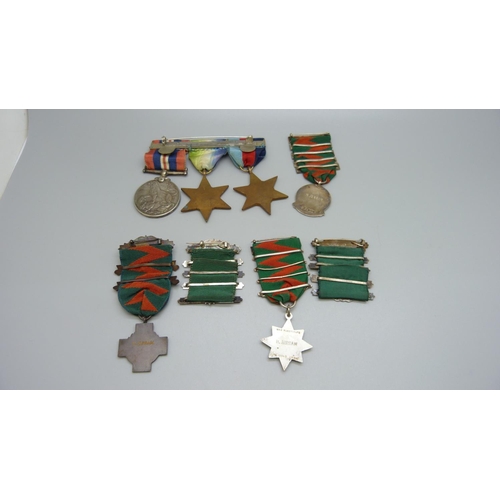 904 - A set of three WWII medals and three Safe Driving medals