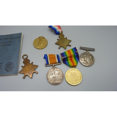 923 - A family set of six WWI medals to 17326 Pte. J Rodger Scottish Rifles and S-16403 Pte. A Rodger Came... 