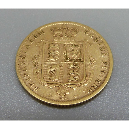 994 - An 1872 shield-back half sovereign