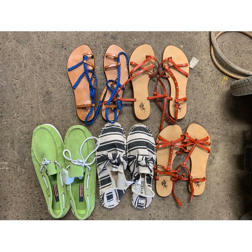 2100 - 5 pairs of mostly Polo association genuine leather shoes and sandals all mixed sizes