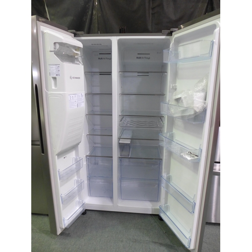 3033 - Hisense Side-By-Side Stainless Steel Fridge Freezer  (Model: RS694N4TZF) (4110-27)   Original RRP £7... 