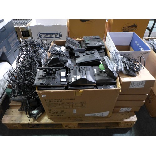 3171 - Pallet of misc. IP phones, power leads, etc. * this lot is subject to VAT