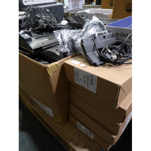 3171 - Pallet of misc. IP phones, power leads, etc. * this lot is subject to VAT