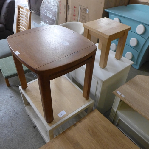 1610 - Three side tables and one drawer bedside chest