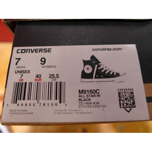 3092 - Black Converse All Star Ladies High Tops (Size UK 7)(M9160C)